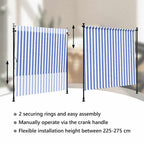 Tenda a Rullo Esterno Blu e Bianca 150x270cm Tessuto e Acciaio
