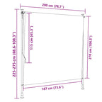Tenda a Rullo Esterno Blu e Bianca 200x270cm Tessuto e Acciaio