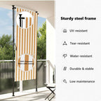Tenda a Rullo Esterno Arancio Bianca 120x270 cm Tessuto Acciaio