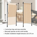 Tenda a Rullo Esterno Arancio Bianca 120x270 cm Tessuto Acciaio