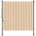 Tenda a Rullo Esterno Arancio Bianca 150x270 cm Tessuto Acciaio