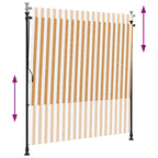 Tenda a Rullo Esterno Arancio Bianca 150x270 cm Tessuto Acciaio