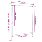 Tenda a Rullo Esterno Arancio Bianca 150x270 cm Tessuto Acciaio