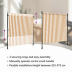 Tenda a Rullo Esterno Arancio Bianca 150x270 cm Tessuto Acciaio