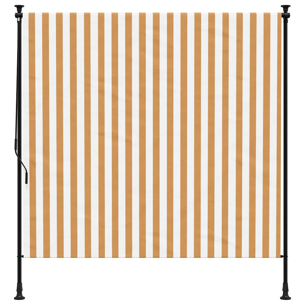Tenda a Rullo Esterno Arancio Bianca 200x270cm Tessuto Acciaio