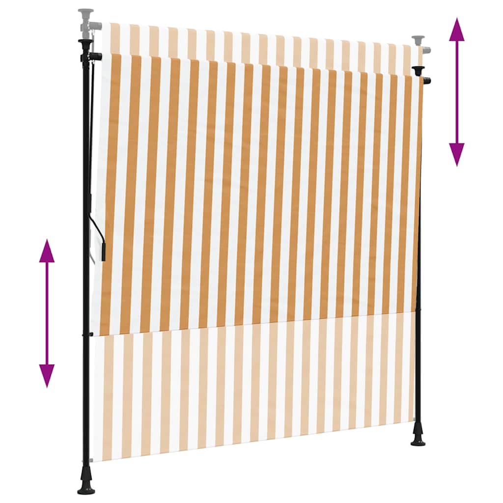 Tenda a Rullo Esterno Arancio Bianca 200x270cm Tessuto Acciaio