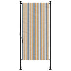Tenda a Rullo Esterno Gialla e Bianca 100x270cm Tessuto Acciaio