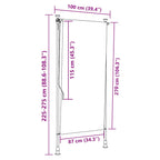 Tenda a Rullo Esterno Gialla e Bianca 100x270cm Tessuto Acciaio
