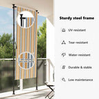 Tenda a Rullo Esterno Gialla e Bianca 100x270cm Tessuto Acciaio