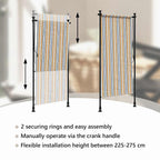Tenda a Rullo Esterno Gialla e Bianca 100x270cm Tessuto Acciaio
