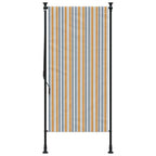 Tenda a Rullo Esterno Gialla e Bianca 120x270cm Tessuto Acciaio