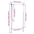 Tenda a Rullo Esterno Gialla e Bianca 120x270cm Tessuto Acciaio
