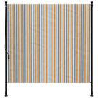 Tenda a Rullo Esterno Gialla e Bianca 150x270cm Tessuto Acciaio