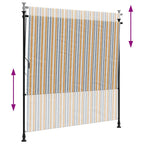 Tenda a Rullo Esterno Gialla e Bianca 150x270cm Tessuto Acciaio
