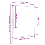 Tenda a Rullo Esterno Gialla e Bianca 150x270cm Tessuto Acciaio