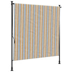 Tenda a Rullo Esterno Gialla e Bianca 200x270cm Tessuto Acciaio