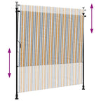 Tenda a Rullo Esterno Gialla e Bianca 200x270cm Tessuto Acciaio