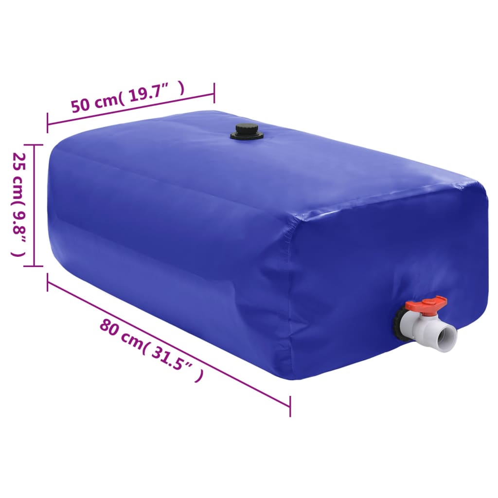 Serbatoio Acqua con Rubinetto Pieghevole 100 L in PVC