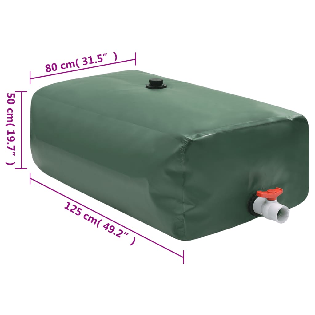 Serbatoio Acqua con Rubinetto Pieghevole 500 L in PVC