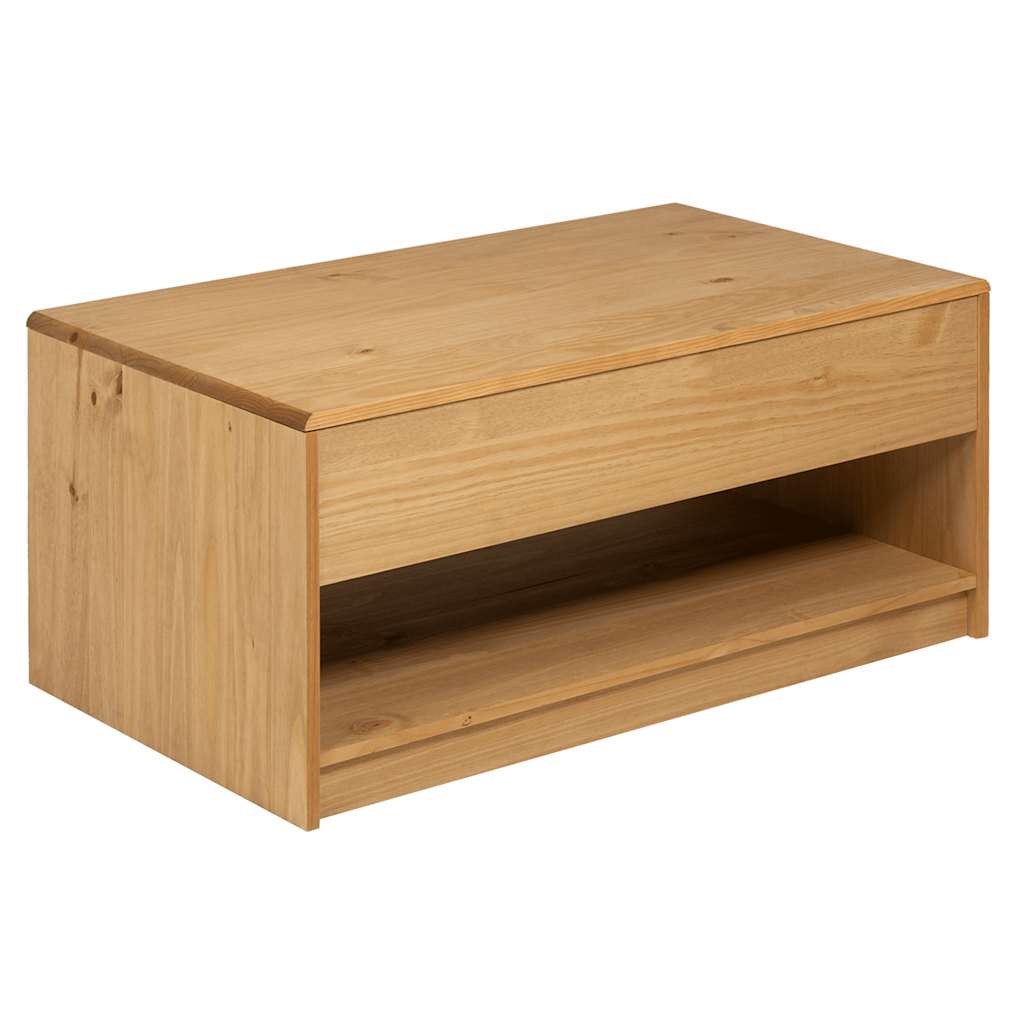 Tavolino Salotto SAUDA Rovere 99x55x45 cm Legno Massello Pino
