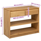Tavolo Consolle SAUDA Rovere 89,5x36,5x73cm Legno Massello Pino