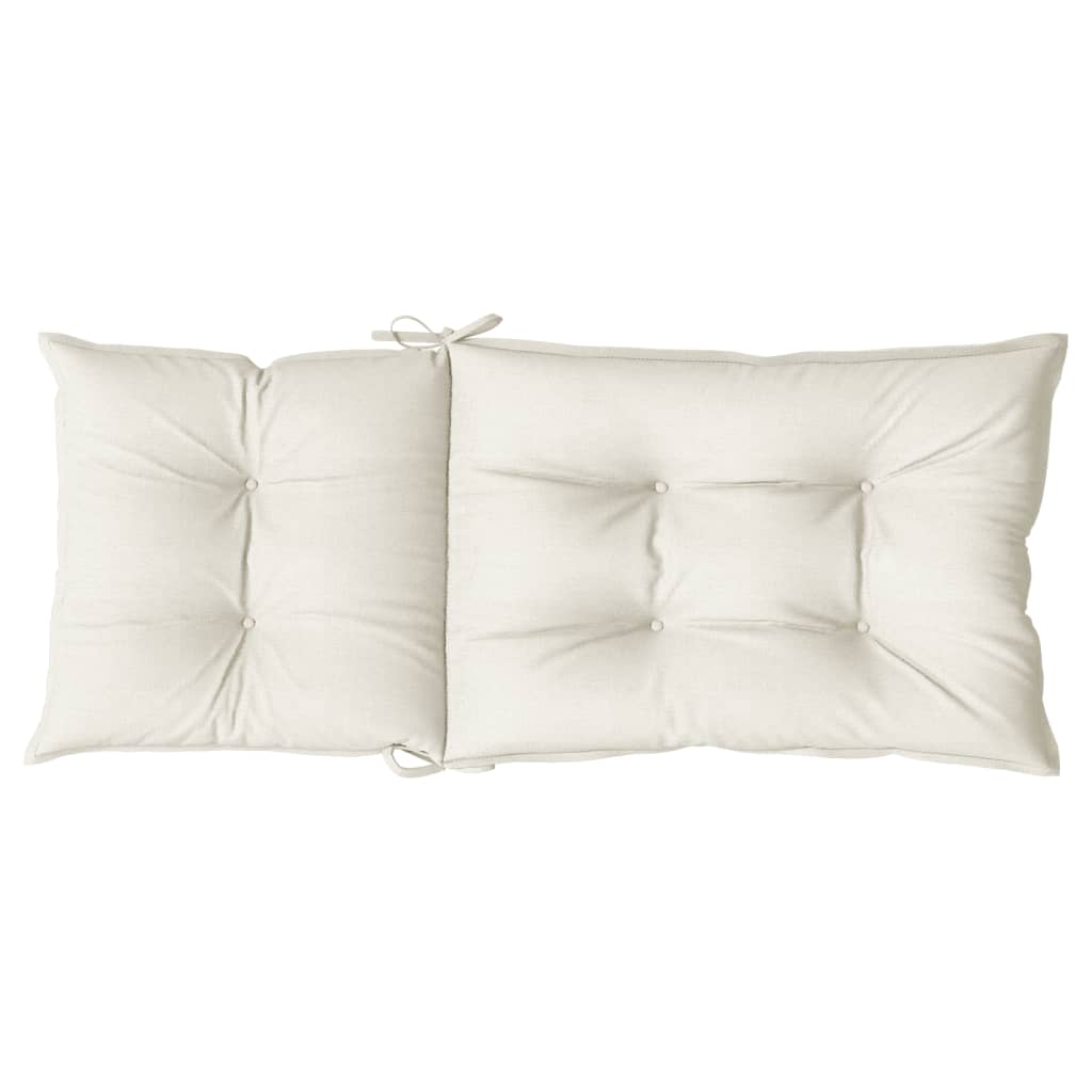 Cuscini Sedia Schiena Alta 2 Crema Mélange 120x50x7 Tessuto
