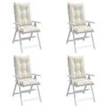Cuscini Sedia Schiena Alta 4 Crema Mélange 120x50x7 Tessuto
