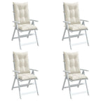 Cuscini Sedia Schiena Alta 4 Crema Mélange 120x50x7 Tessuto