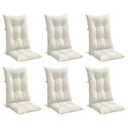 Cuscini Sedia Schiena Alta 6 Crema Mélange 120x50x7 Tessuto