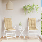 Cuscini Sedia Schiena Alta 2 Beige Mélange 120x50x7 Tessuto