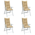 Cuscini Sedia Schiena Alta 4 Beige Mélange 120x50x7 Tessuto