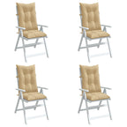 Cuscini Sedia Schiena Alta 4 Beige Mélange 120x50x7 Tessuto