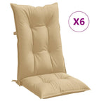 Cuscini Sedia Schiena Alta 6 Beige Mélange 120x50x7 Tessuto