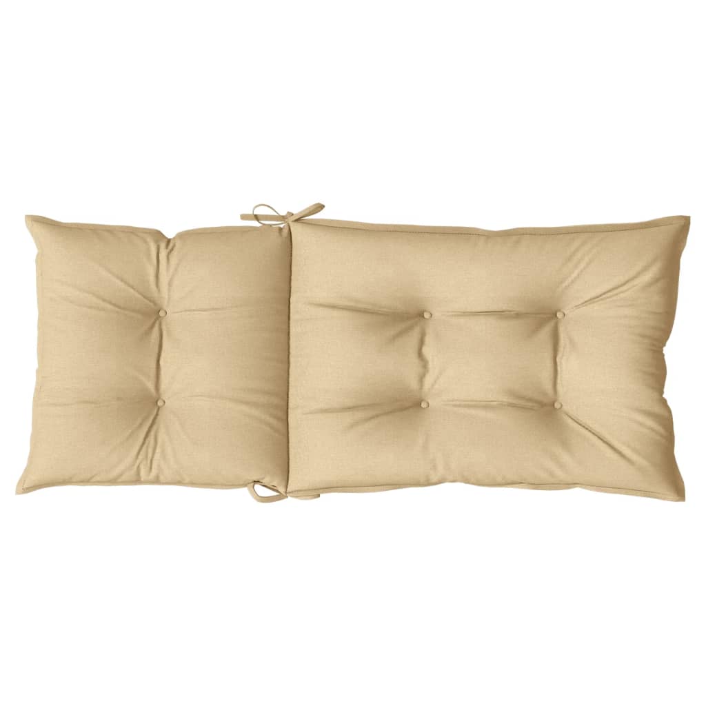 Cuscini Sedia Schiena Alta 6 Beige Mélange 120x50x7 Tessuto