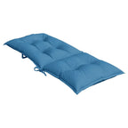 Cuscini Sedia Schiena Alta 4 Blu Mélange 120x50x7 Tessuto