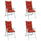 Cuscini Sedia Schiena Alta 4 Rosso Mélange 120x50x7 Tessuto