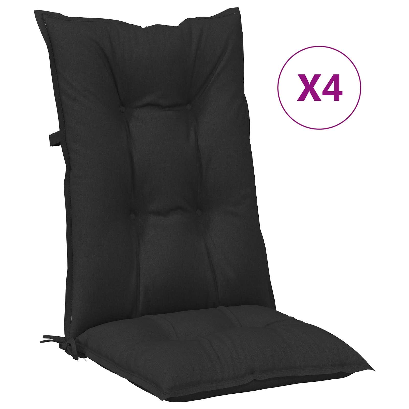 Set di cuscini per sedia alta 4 pcs Melange nero