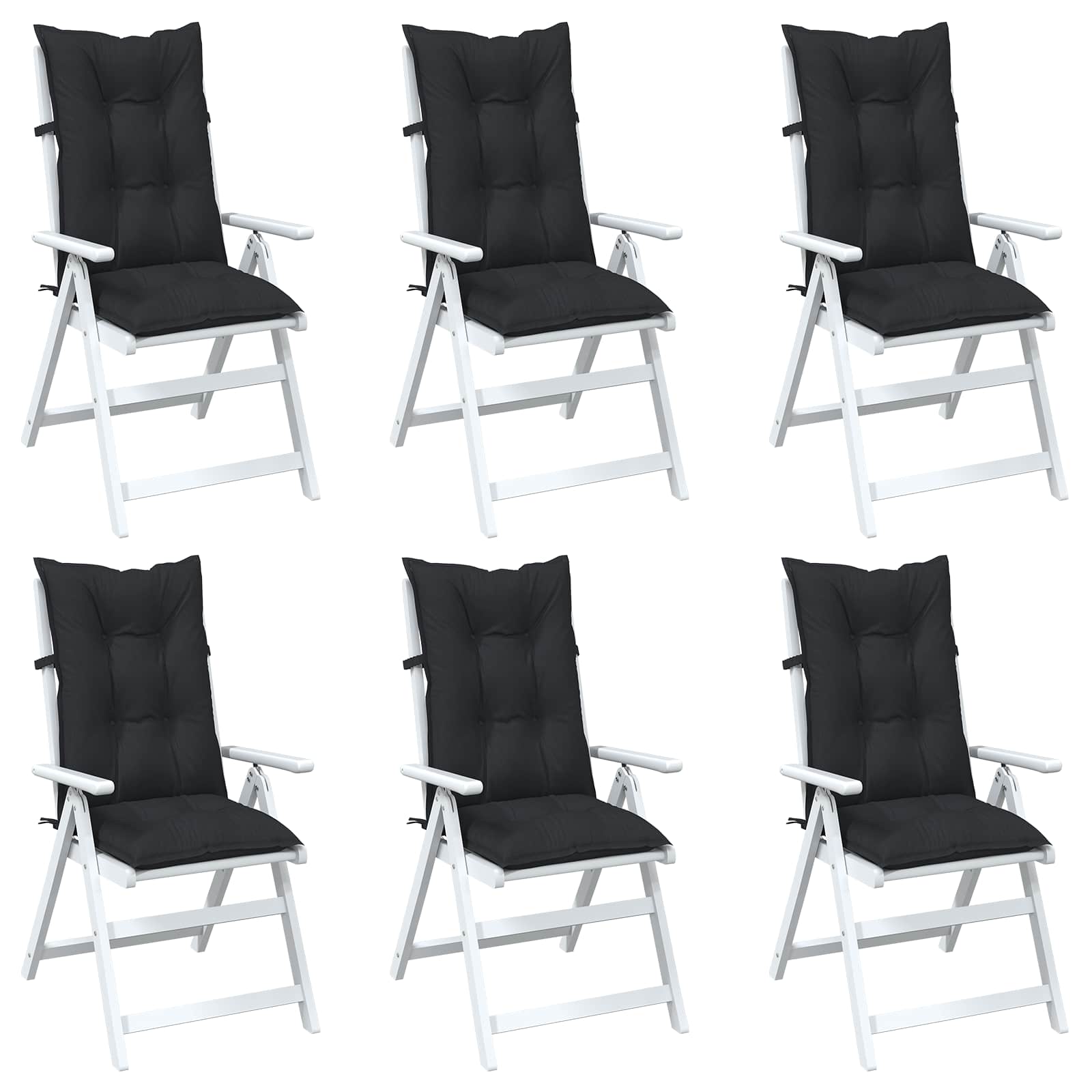 Set di cuscini per sedia alta 6 pcs Melange nero