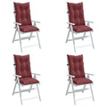 Cuscini Sedia Schiena Alta 4 Rosso Vino Mélange 120x50x7 cm