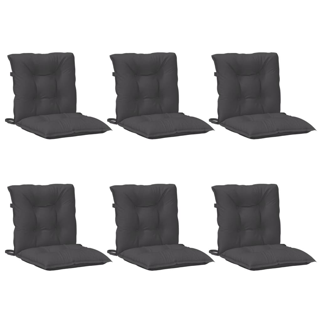 Cuscini Sedia Schiena Bassa 6 pz Antracite Mélange 100x50x7 cm