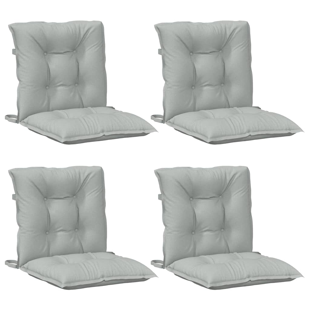 Cuscini Sedia Schiena Bassa 4 pz Grigio Mélange 100x50x7 cm