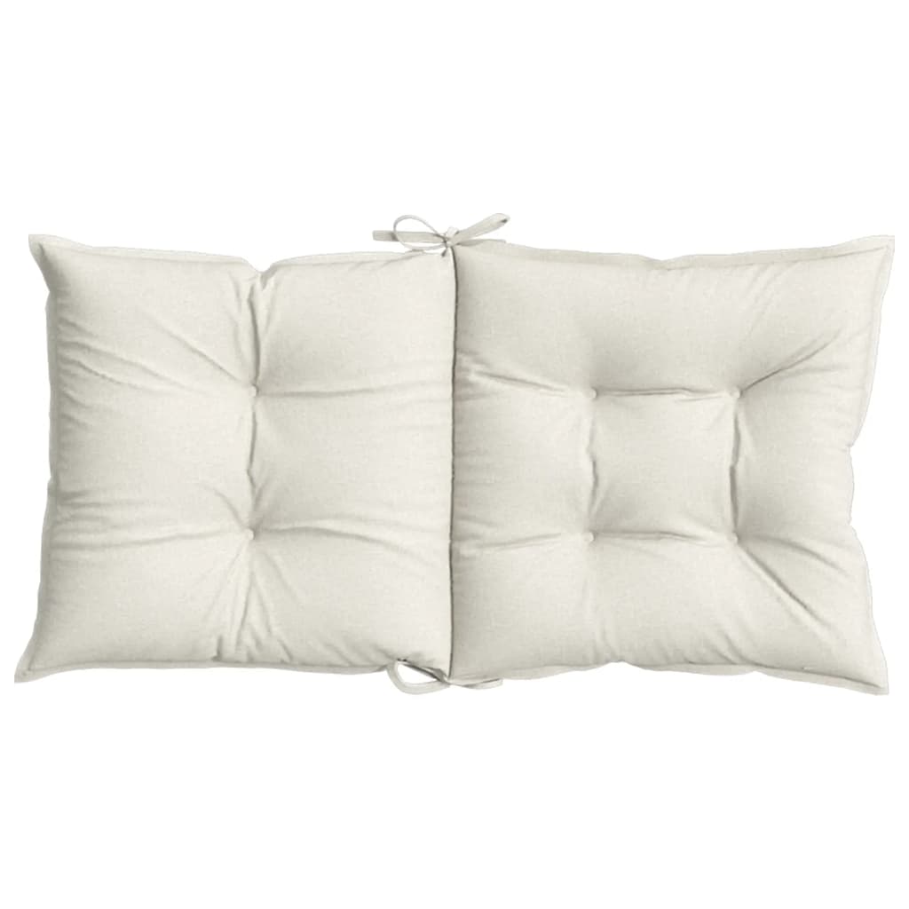 Cuscini Sedia Schiena Bassa 4 pz Crema Mélange 100x50x7 Tessuto