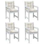Cuscini Sedia Schiena Bassa 4 pz Crema Mélange 100x50x7 Tessuto