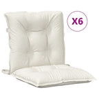 Cuscini Sedia Schiena Bassa 6 pz Crema Mélange 100x50x7 Tessuto