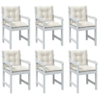 Cuscini Sedia Schiena Bassa 6 pz Crema Mélange 100x50x7 Tessuto