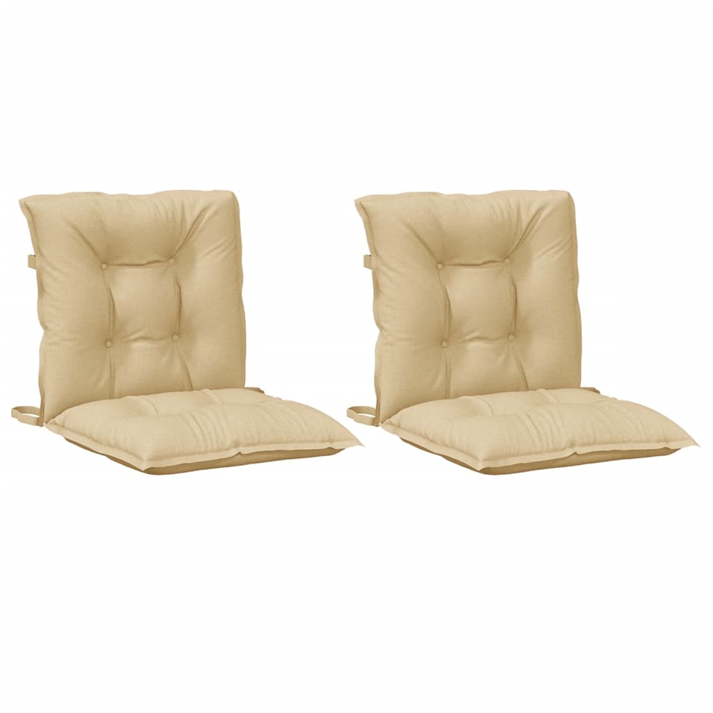 Cuscini Sedia Schiena Bassa 2 pz Beige Mélange 100x50x7 Tessuto