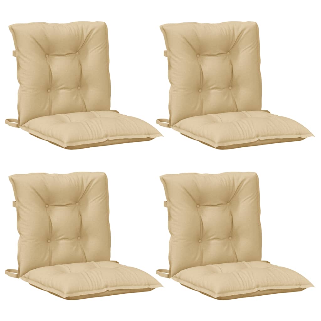 Cuscini Sedia Schiena Bassa 4 pz Beige Mélange 100x50x7 Tessuto