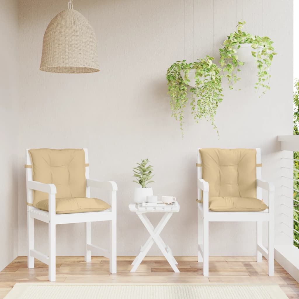 Cuscini Sedia Schiena Bassa 4 pz Beige Mélange 100x50x7 Tessuto
