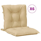 Cuscini Sedia Schiena Bassa 6 pz Beige Mélange 100x50x7 Tessuto