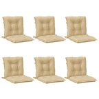 Cuscini Sedia Schiena Bassa 6 pz Beige Mélange 100x50x7 Tessuto